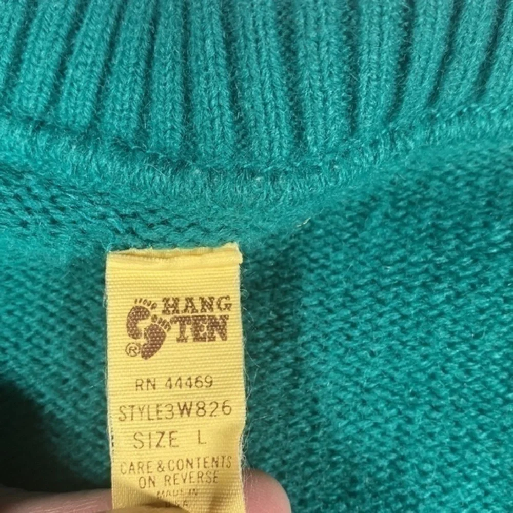 RARE Vintage 1970 HANG TEN acrylic v neck sweater large